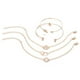 thumbnail image 2 of Pulseras para mujer, regalos para mujer, 5 piezas, pulsera de cadena geométrica abierta con nudo de diamante, joyería para San Valentín, cumpleaños, mujeres y niñas (oro), pulsera y collar., 2 of 4