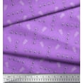 thumbnail image 2 of Soimoi Purple Poly Georgette Fabric Circle,Glass & Bottle Vintage Decor Fabric Printed Yard 52 Inch Wide, 2 of 3