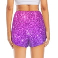 thumbnail image 4 of Uemuo Purple Glitter Pattern Women's Athletic Shorts High Waisted Running Shorts with Liner Pockets Gym Elastic Workout Shorts-Small, 4 of 9
