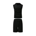 thumbnail image 2 of Qiylii Men's Shorts Set Solid Color Sleeveless Hooded Tank Tops + Drawstring High Waist Stretch Shorts, 2 of 8