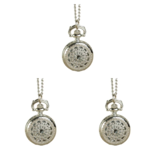 QualitChoice Medieval Style Pocket Watch Detailed Carved And Smooth Line For Cosplay Events Accurate Alloy as shown 3Set