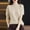 Beige, variant on Womens Short Sleeve Sweaters Tops Crew Neck Cotton Pullover Shirt Lightweight Knit Loose Fit Going Out Blouse