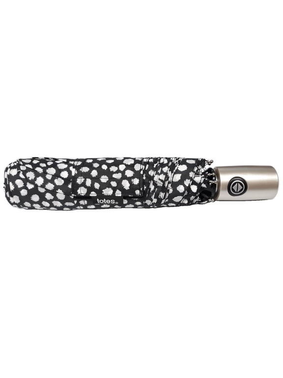 NeverWet technology, Auto Open Auto Close Umbrella, Black With White Dots 43" arc Umbrella,