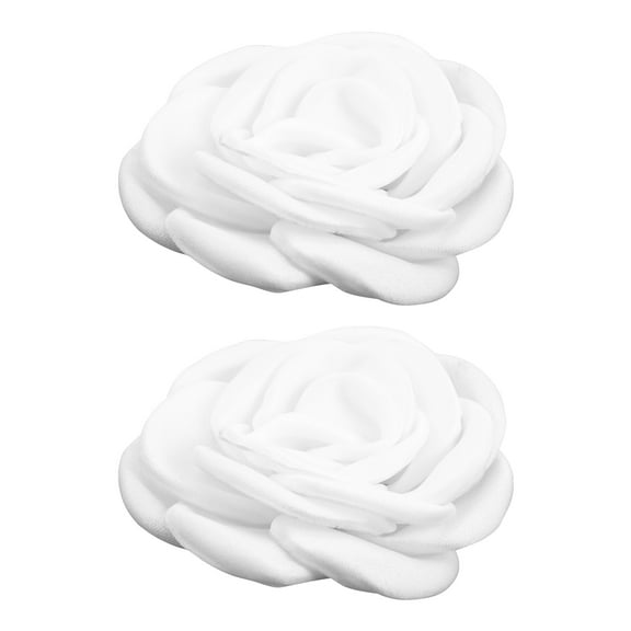 Homoyoyo 1 Pair White Fabric Shoe Clips Stylish Decorative Buckles for Shoes Accessories