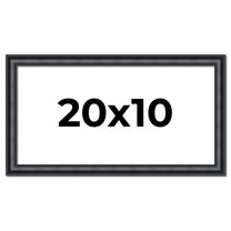 20x10 Frame Black Real Wood Picture Frame Width 1.25 inches | Interior Frame Depth 0.5 inches |