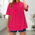 thumbnail image 5 of V-Neck Women's Short Sleeve T-shirt Women'S Loose And Comfortable Oversized Trendy T Shirt Top,Pink Women's Short sleeve T-shirt L, 5 of 9