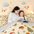 thumbnail image 4 of Homewish Cute Cartoon Mushrooms Twin Comforter Sets,Kawaii Floral Plants Bedding Set,Beige,Light Gray Reversible,2 Pieces,1 Comforter and 1 Pillowcase, 4 of 7