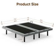 Cottinch Adjustable Bed Base Frame Split King for Stress Management with Massage, Remote Control,Adjustable Legs