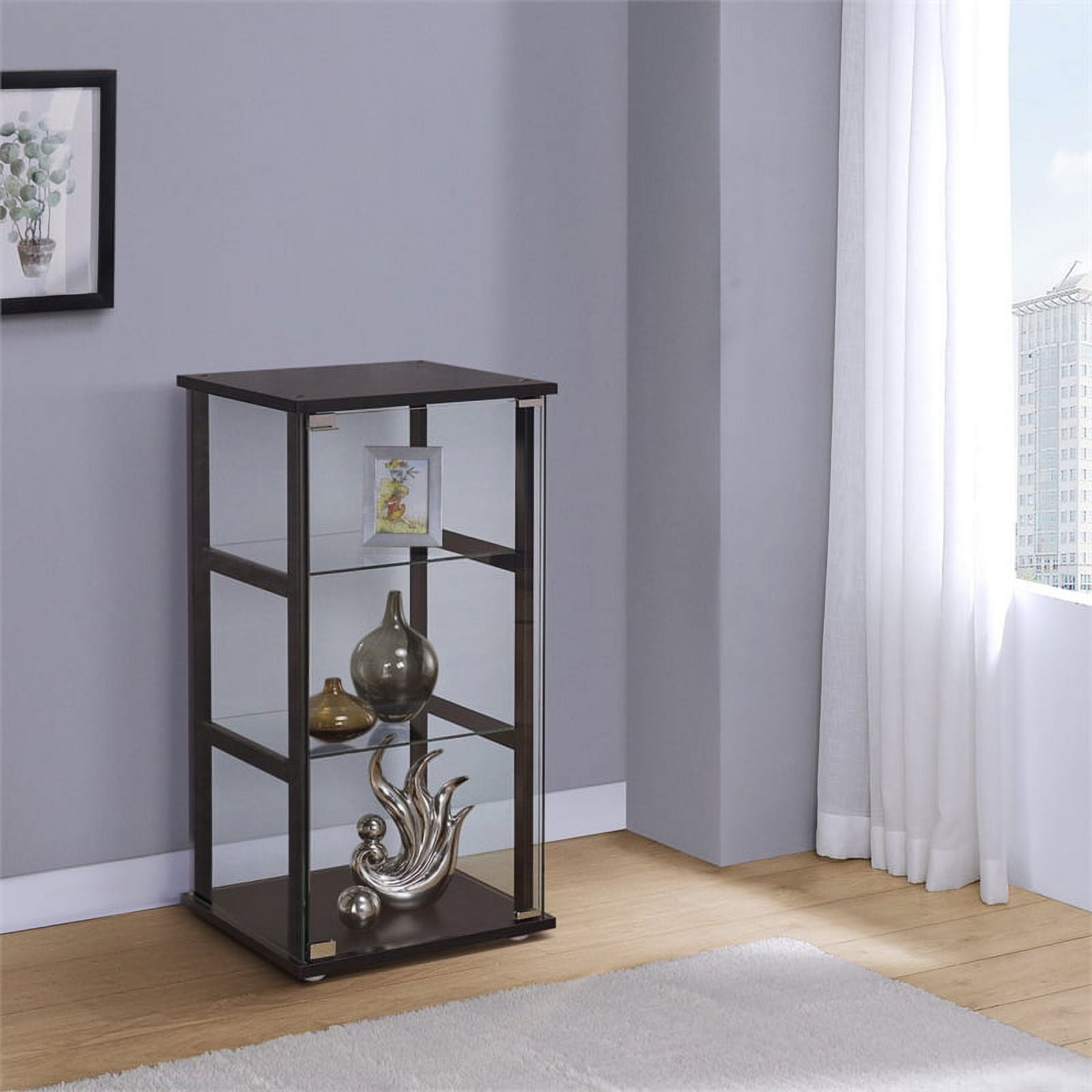 The Glass Shelf Curio Cabinet Clear And Black - 953234 at Jaxco Mattress  Store in Jacksonville, FL.