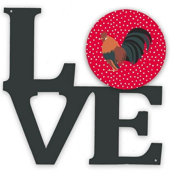 Dutch Bantam Chicken Love Metal Wall Artwork LOVE