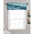 thumbnail image 3 of Teal Blue Beach Coastal Kitchen Valances for Windows Farmhouse Linen Window Valance Curtain for Living Room Window Treatment Nautical Abstract Watercolor Valance Rod Pocket Topper Drape, 60 x 18 Inch, 3 of 6