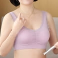 thumbnail image 5 of Womens Plus Size Bra, Push Up Lace Trim High Elastic Thin Sports Bra Without Underwire Purples 3XL, 5 of 9