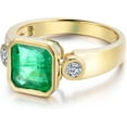 thumbnail image 3 of Natural Green Emerald Diamonds Rings Engagement Wedding Band for Women Promotion, 3 of 3