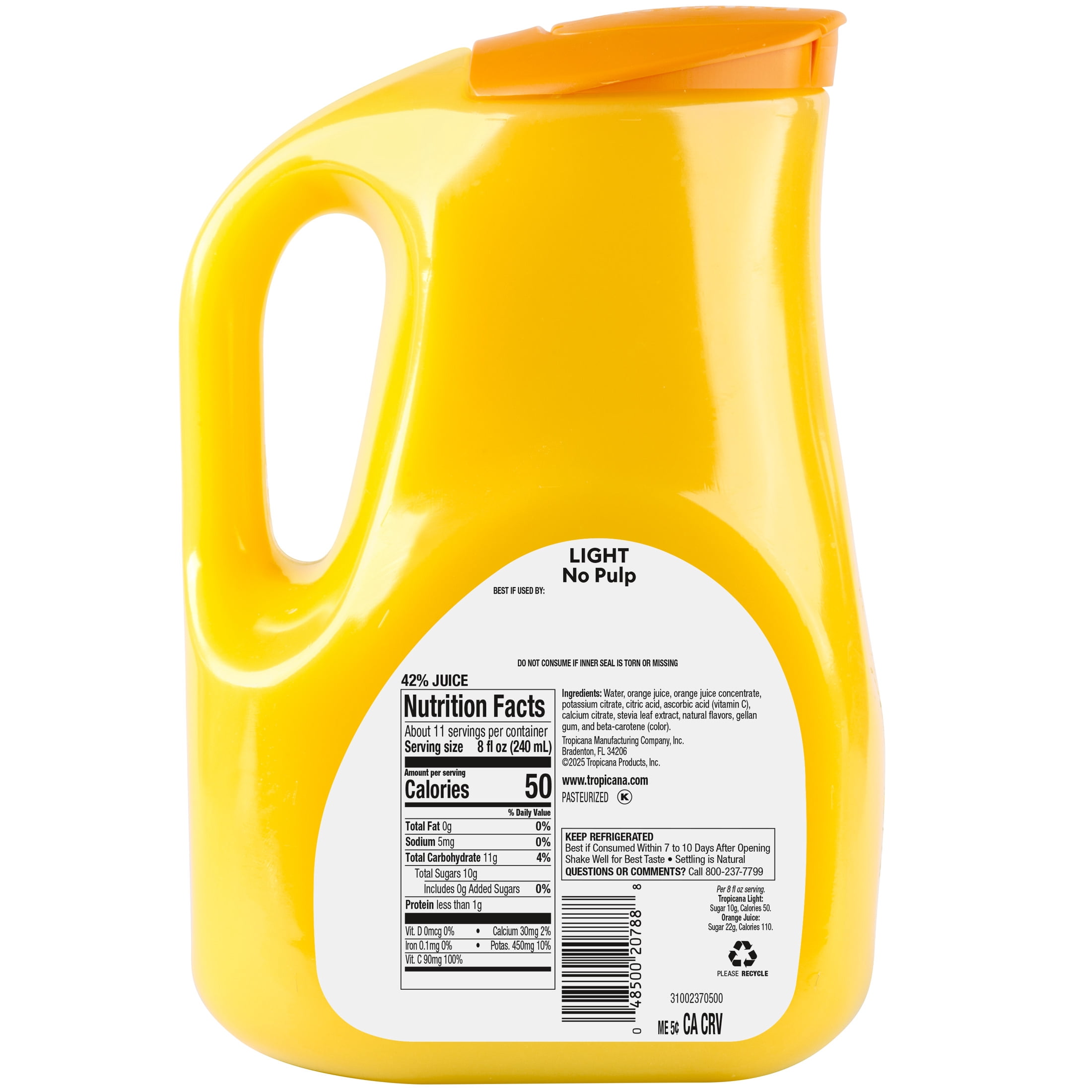 Tropicana 89oz Light Orange Juice, No Pulp