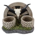 thumbnail image 5 of Rustic Western Wagon Wheel Ropes Longhorn Cow Skull Salt Pepper Shakers Holder, 5 of 8