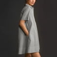 thumbnail image 3 of Women Shirt Dress Short Sleeve Loose Casual Summer Button Down Tunic Dresses With Pockets Ruffle Dress Short Sleeve Beach Dress Summer Dress Summer Dress for Women Short Ladies Casual Two Dress, 3 of 7