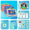 thumbnail image 2 of CWOWDEFU Kids Tablet with Case, 7 inch Android 14 Tablet for Kids, 8GB RAM 64GB ROM 256GB Expand 4000mAh, Educational Learning for Toddler, Parental Control, Dual WiFi, Gift for Ages 3-10, Blue, 2 of 9