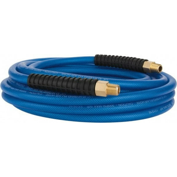 Flexible Air Hose, 25 Ft x 1/4 in OD, 1/4" MNPT Swivel End Fittings