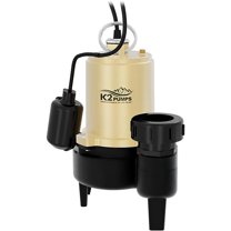 K2 Part SWW05001TPK 1 by 2HP Cast Iron Sewage Pump with Tethered Switch & Quick Connect Fitting