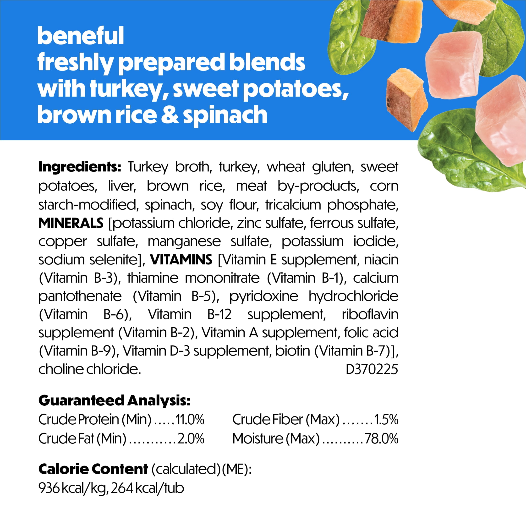 (6 pack) Purina Beneful Freshly Prepared Blends Wet Dog Food with Turkey, Sweet Potatoes, Brown Rice and Spinach, 10 oz Tub