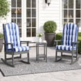 thumbnail image 6 of FOOWIN Adirondack Chair Cushion Set of 2, Waterproof and UV-Protected Rocking Chair Cushion for Indoor and Outdoor, Stripe Navy Blue, 6 of 8