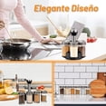 thumbnail image 2 of Especiero Giratorio Moderno 360 Kimhi Con 6 Frascos De Vidrio Acero Inoxidable Organizador De Especias Multiusos Para Cocina Color Negro ADA Especiero de Vidrio, Almacenamiento, Organizador, 2 of 8