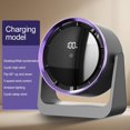thumbnail image 2 of Modern USB Rechargeable Electric Fan with 5-Speed Adjustment, Quiet Invisible Blades, LED Display, Tilt Function - Portable ABS Desktop Fan for Bedroom, Office, Dormitory - Gray, 2 of 6