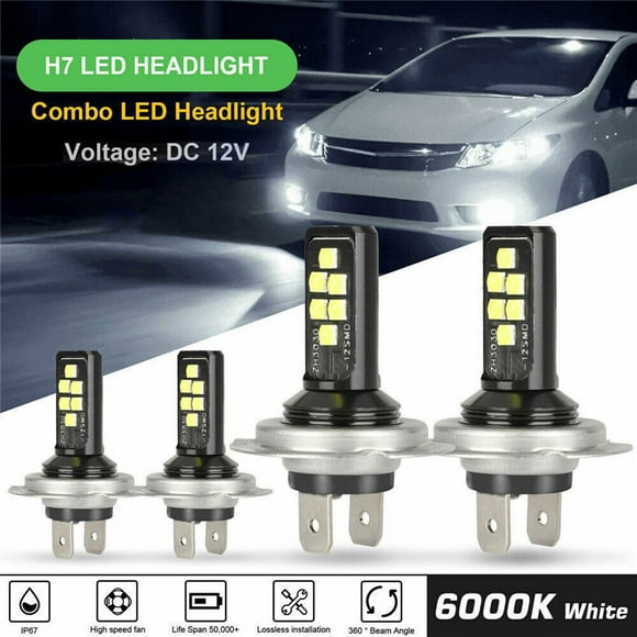 SPRING H7 Headlight Car Lights° Beam Angle 4pcs/set 6000K White DC 12V New