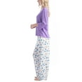 thumbnail image 3 of Goodnight Kiss Twilight Tales Dream Knit 3/4 Sleeve and Pants Pajama Set, Pur/Coffee Mugs, M, 3 of 7