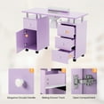 thumbnail image 2 of OmySalon Nail Desk Manicure Table for Nail Tech w/Electric Dust Collector, Portable Nail Table Station Beauty Salon Nail Supplies Acetone Resistant w/Lockable Wheels,Wrist Cushion, Cabinet & Drawers, 2 of 7