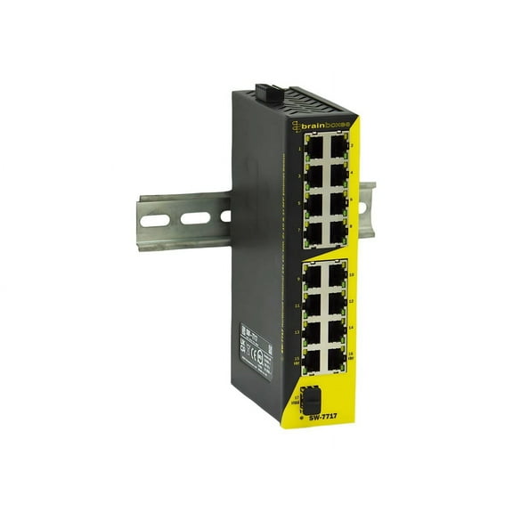 Brainboxes Hardened Industrial 14x 10/100, 2x 1G & 1x SFP Ethernet Switch
