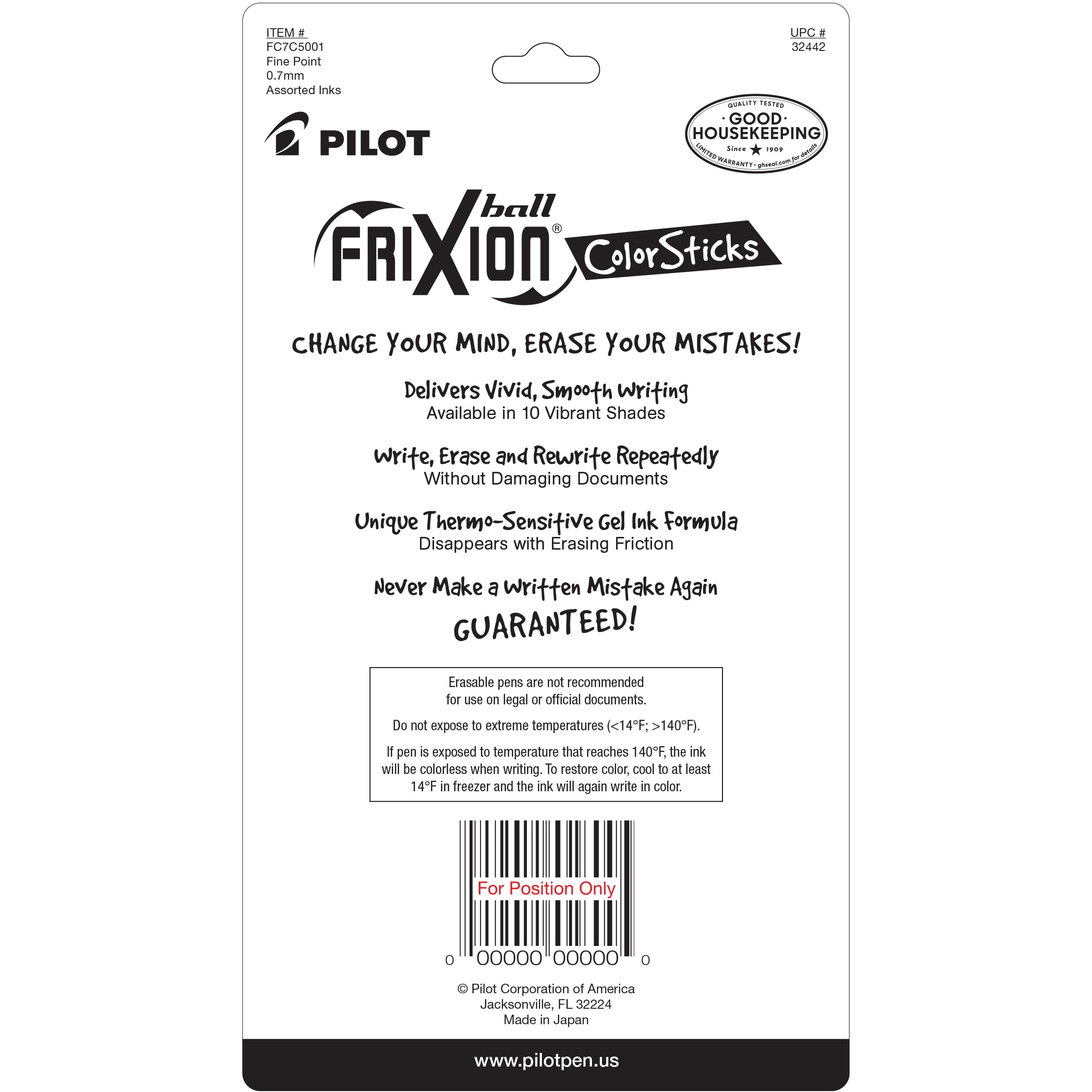 Pilot® Frixion® Color Stick Fine Point Gel Pen - Assorted, 1 - Pick 'n Save
