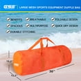 thumbnail image 3 of GSE Games & Sports Expert 6 Pack Large Mesh Duffel Bag with Zipper. Sport Equipment Scuba Bag for Sport Balls, Team Practice, Swimming Gear, Diving, Rafting, Water Sports - Orange, 3 of 7