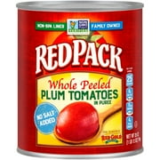 Redpack No Salt Added Whole Peeled Plum Tomatoes in Puree 28oz