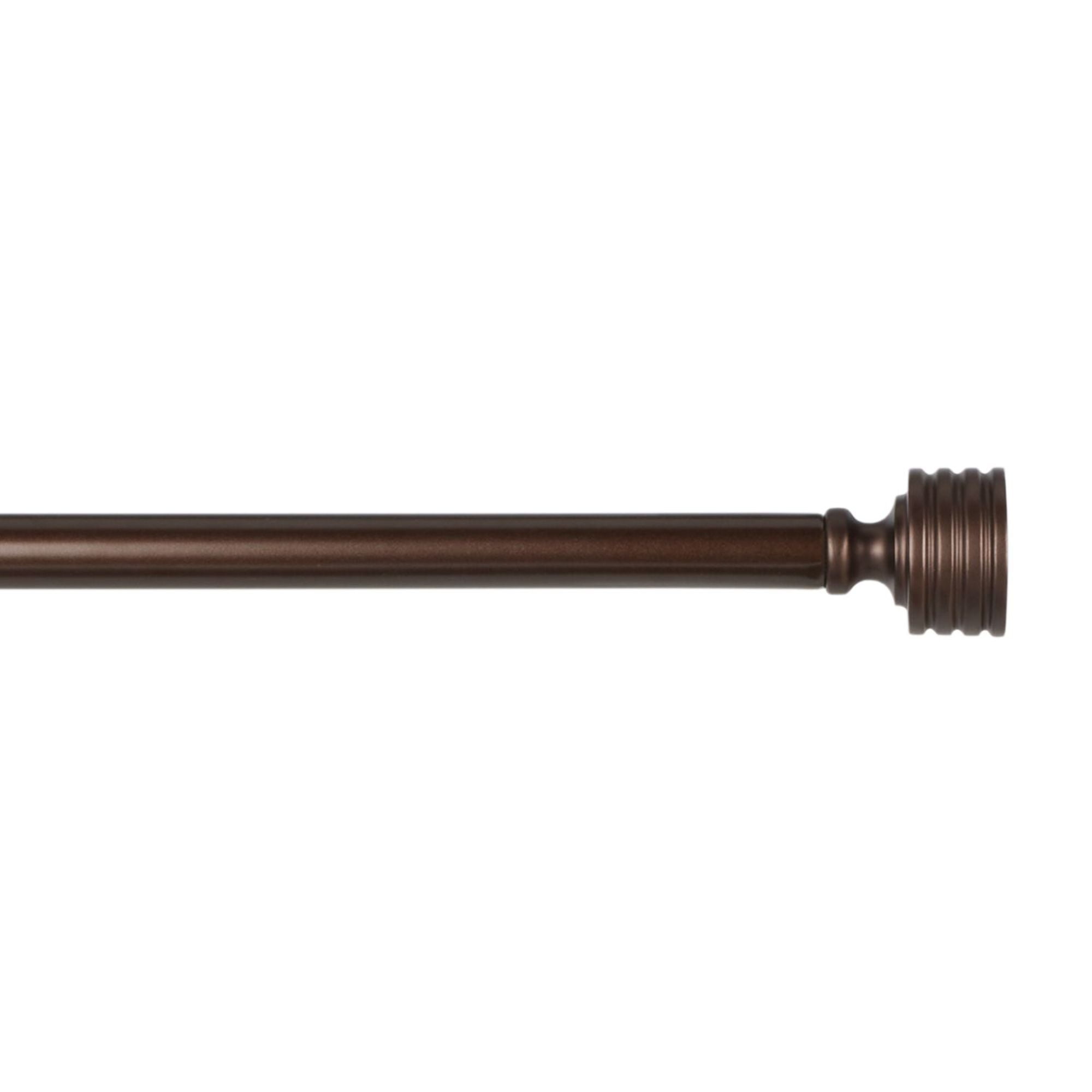 Exclusive Home Lucero 1" Window Curtain Rod and Finial Set, Adjustable 36"-72", Oil Rubbed Bronze