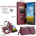 thumbnail image 4 of ELEHOLD for iPhone 7/8/SE 2022&2020 Case,  Full Body Protection Crossbody Flip Zipper Credit Card Slot Wallet Case Kickstand Shockproof Leather Case with Shoulder Strap and Wrist Strap, Winered, 4 of 9