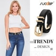 thumbnail image 3 of SUOSDEY Ladies Leather Belt Fashion Women Belts for Jeans with Gold/Silver Buckle, 3 of 7
