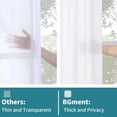 thumbnail image 4 of Qucyy Back Tab Linen Curtains 45 Inch Length 2 Panels for Living Room, White Textured Window Drapes Light Filtering for Bedroom Dining Room Rod Pocket, 42 Inch Wide Each Panel, 4 of 5