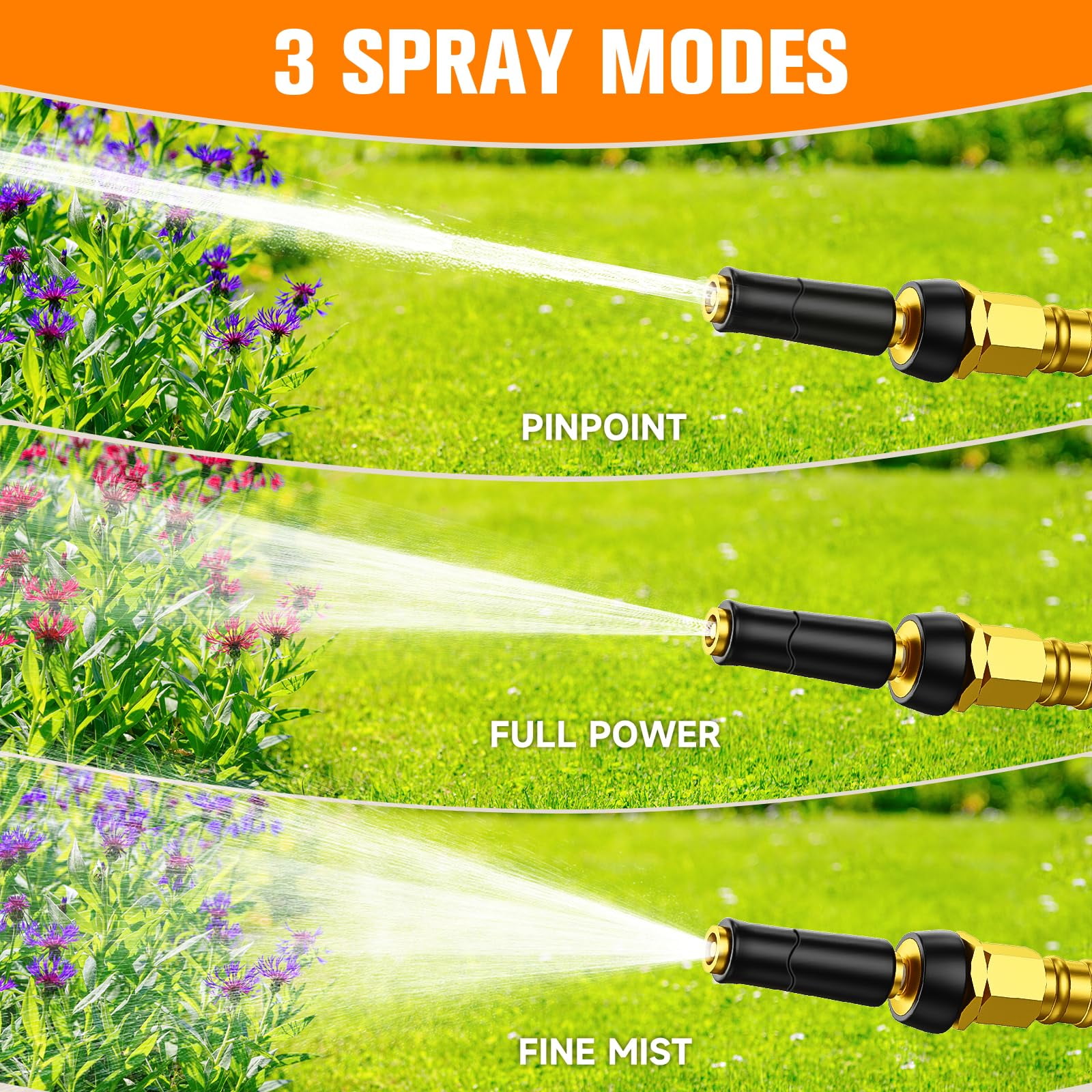Expandable Metal Garden Hose 50 Ft - 304 Stainless Steel Water 50 Lightweight Non Kinking Flexible  No Bite