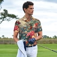 thumbnail image 3 of Vsdgher Butterflies In Blooming Garden Polo Shirts for Men, Men's Short Sleeve Stretch Polo Shirt, Shirts for Men-Medium, 3 of 6