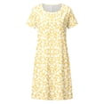 thumbnail image 4 of Puliio Summer Dresses for Women Short Sleeve Crew Neck Loose Midi Floral Print Casual Beach Vacation Dress, 4 of 4