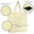 thumbnail image 3 of DALIX 22" Extra Large Cotton Canvas Zippered Shopping Tote Grocery Bag in Natural, 3 of 6