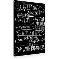 Kitchen Our Family Recipe Metal Tin Sign Wall Art Decor Vintage Sign for Home Decor Gifts