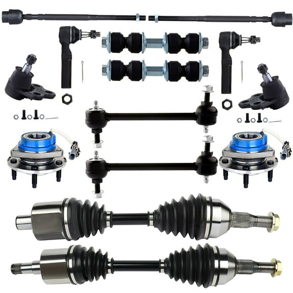 ECCPP Lower Ball Joint Inner Outer Tie Rod End Sway Bar CV Axle Wheel Hub Bearing fit for Buick LaCrosse 2006 2008-2009 for Chevrolet Impala 2000-2001 2003-2009 14pcs