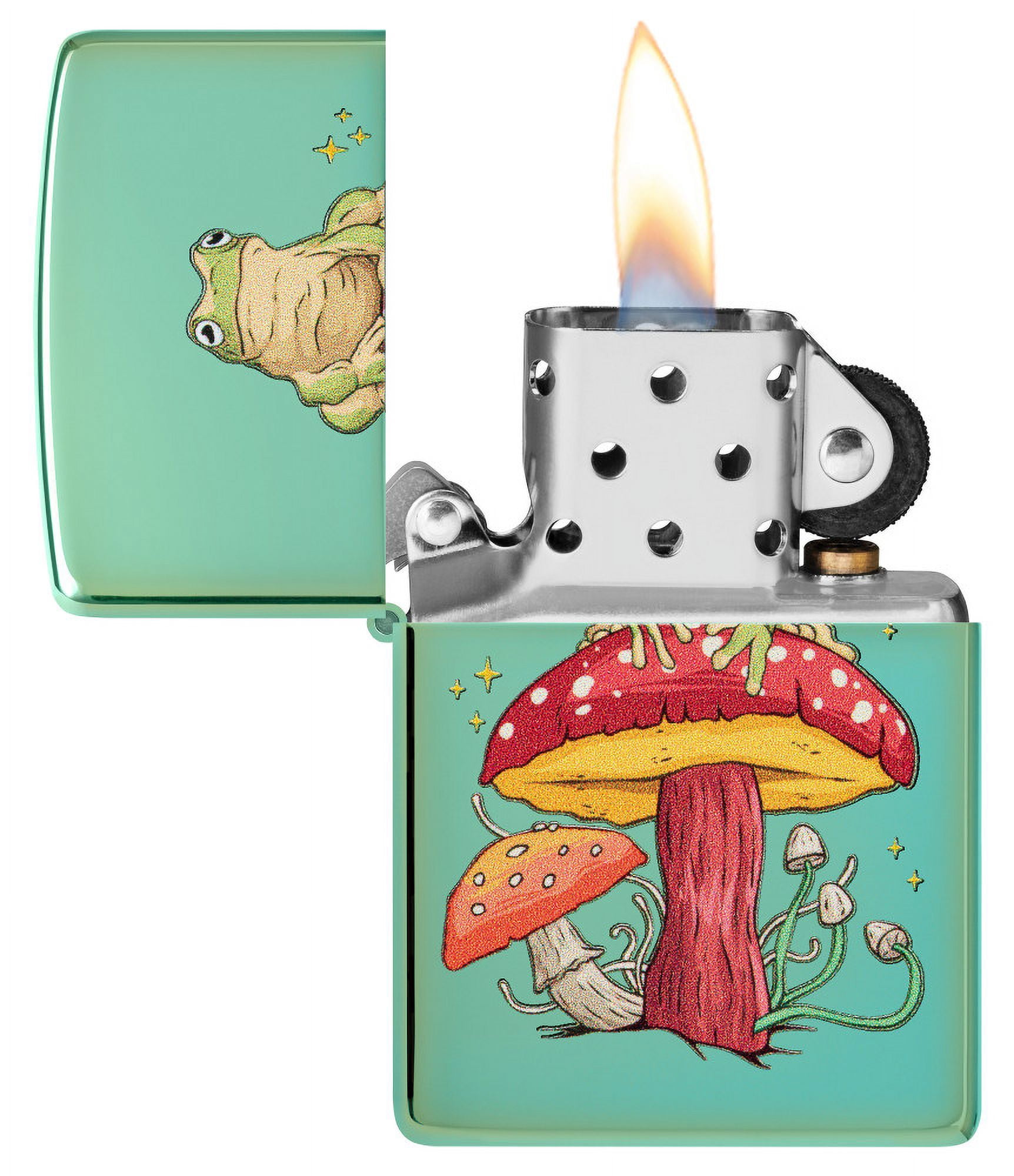 Zippo Mystical Frog Design High Polish Green Pocket Lighter