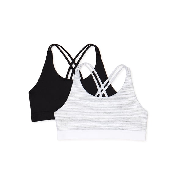Girls Sports Bra, 2 Pack, Sizes XS-XXL