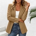thumbnail image 4 of GERsome Women's Blazer Long Sleeve Business Casual Open Front Lapel Work Suit Jacket Khaki L, 4 of 5