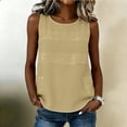 thumbnail image 4 of Husipze Cotton Linen Tank Tops for Women Sleeveless Crewneck Loose Fit Summer Shirts Basic Casual Blouses with Pockets Yellow L, 4 of 8