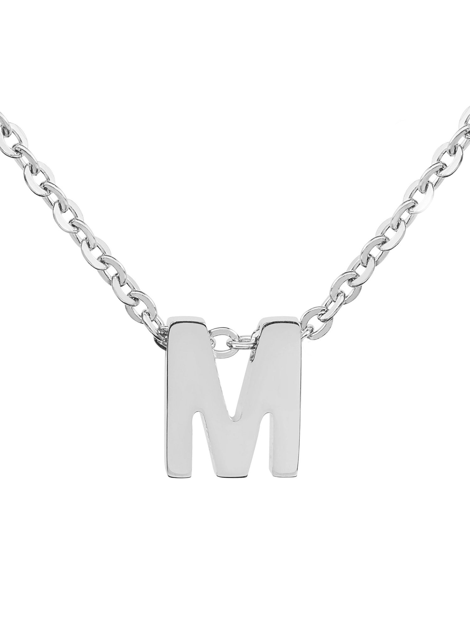 Coastal Jewelry Initial Stainless Steel Necklace (18") Letter M
