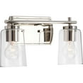 thumbnail image 4 of Progress Lighting Adley 2-Light Bath Wall Light, Black, Clear Glass Shades, 4 of 11
